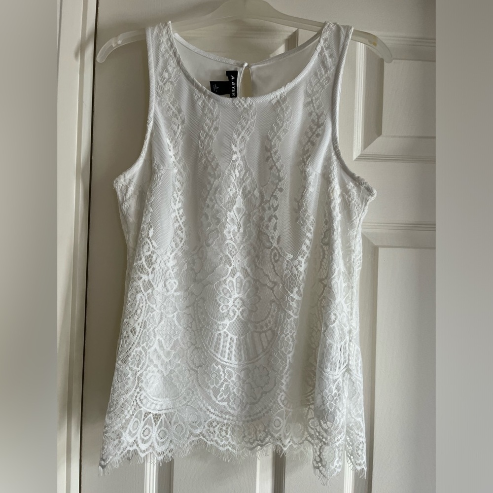 Ivory lace lined blouse
